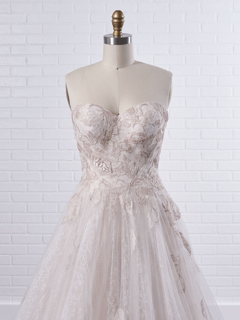 Summer Strapless A Line Wedding Dress Bridal Gown Rebecca Ingram