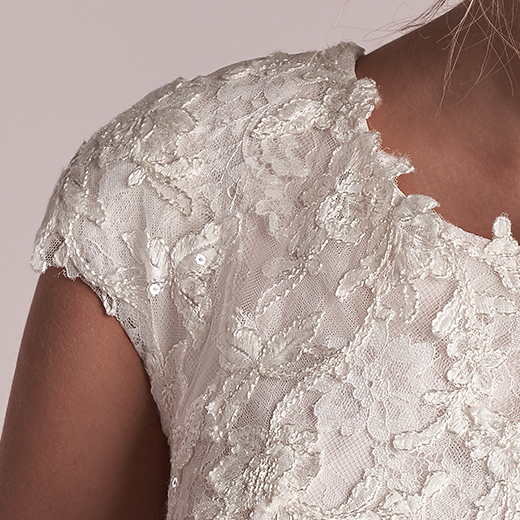 Courtney Leigh Modest Cap-sleeve A-line Wedding Dress | Rebecca Ingram