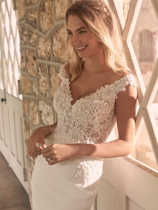 Maggie Sottero Antonella Sophisticated Crepe Sheath Bridal Dress 21MT416 Alt3