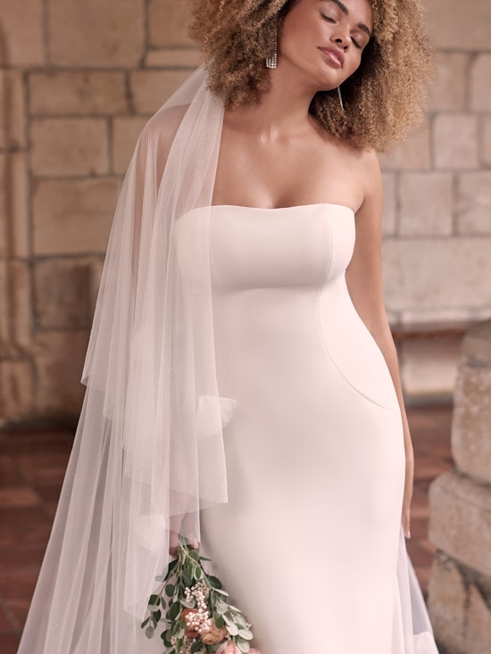 Maggie Sottero Bayler Minimalist Strapless Sheath Bridal Dress 21MC432 Alt2