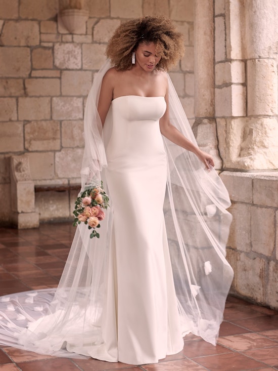 Maggie Sottero Bayler Minimalist Strapless Sheath Bridal Dress 21MC432 Main