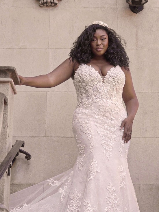 Farrah Beaded Lace Sheath Bridal Dress | Maggie Sottero