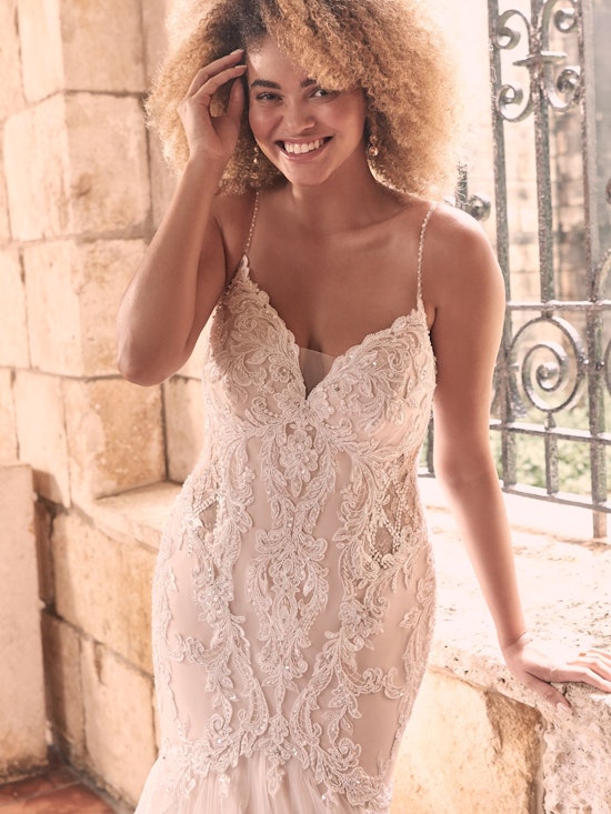 Maggie Sottero Halle Beaded Lace Mermaid Wedding Gown 21MC385 Alt1