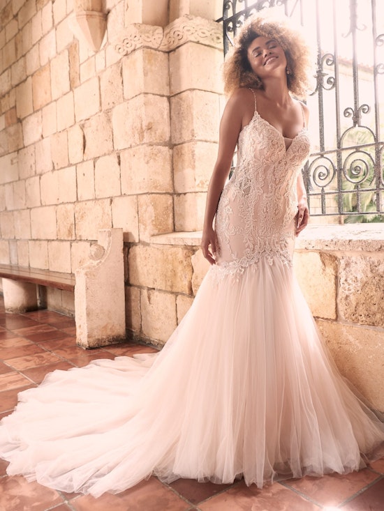 Maggie Sottero Halle Beaded Lace Mermaid Wedding Gown 21MC385 Main