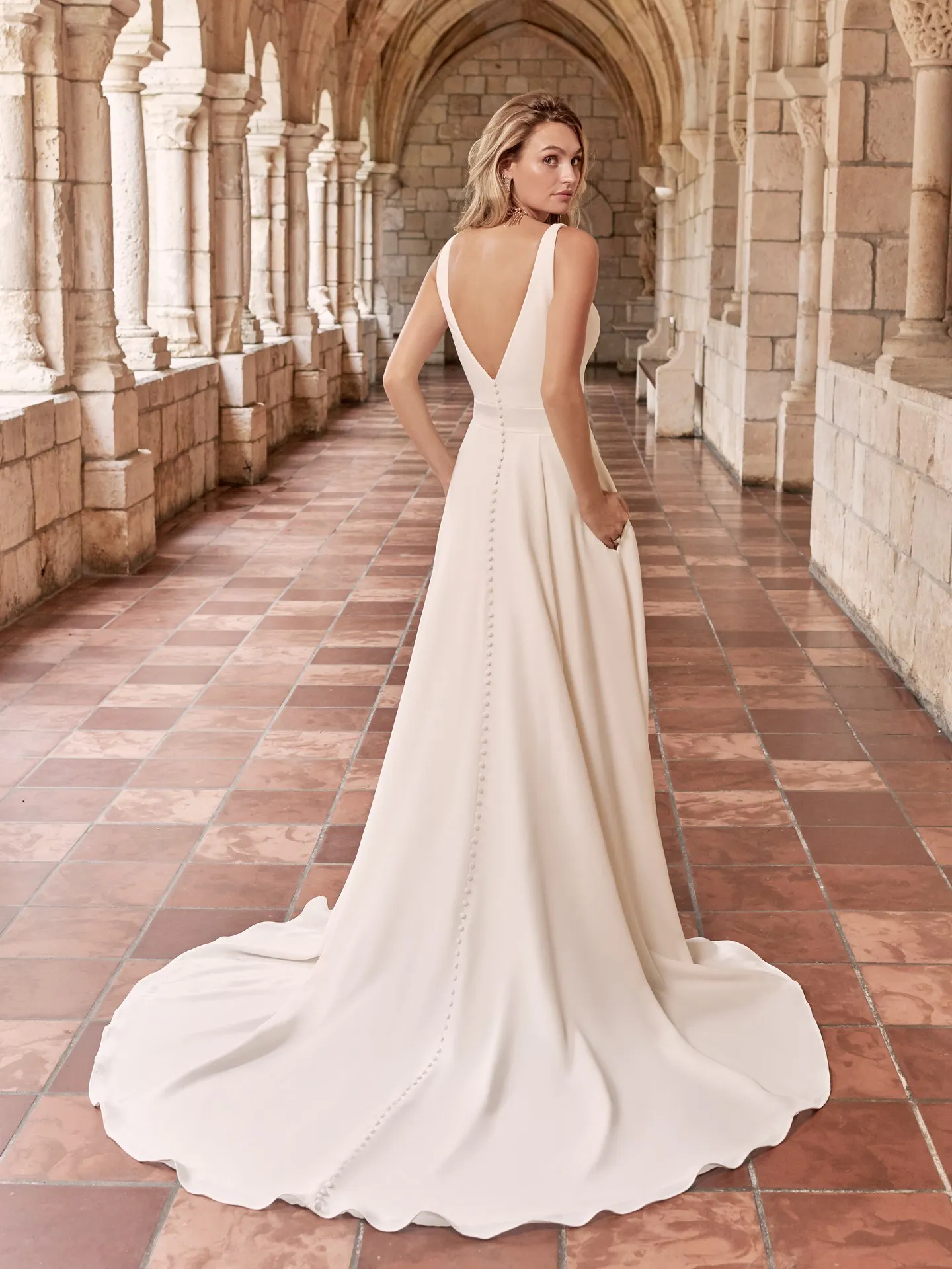 Maggie Sottero Josephine Minimalist Crepe A-line Wedding Dress 21MW374 Alt2