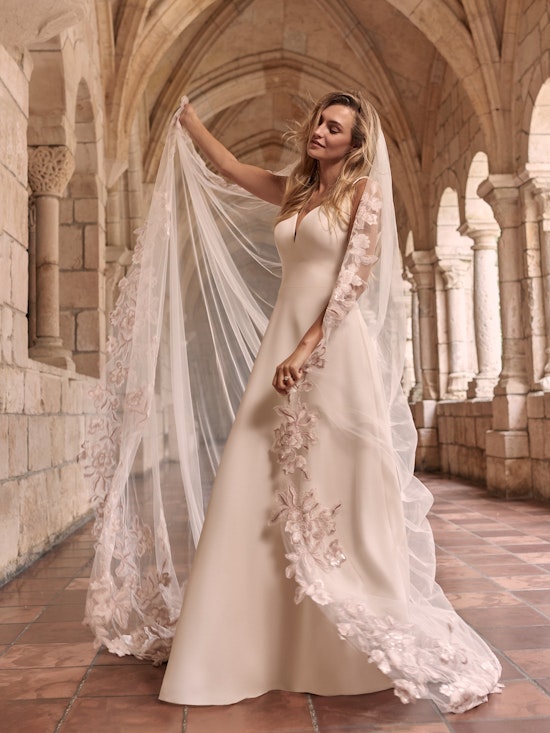 Maggie Sottero Josephine Minimalist Crepe A-line Wedding Dress 21MW374 Alt5