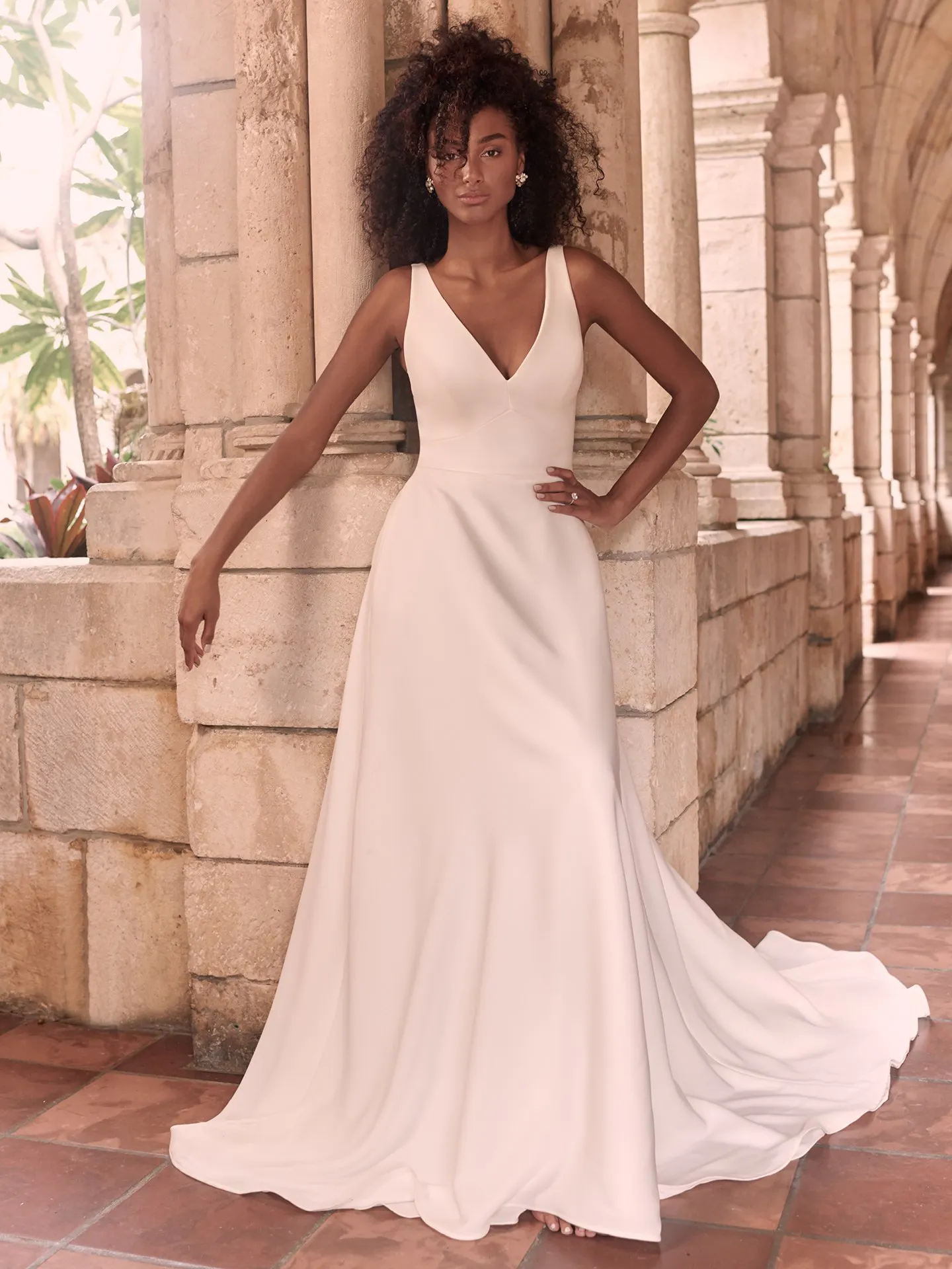 Maggie Sottero Josephine-Lynette Minimalist Crepe A-line Wedding Dress 21MW374B Alt5