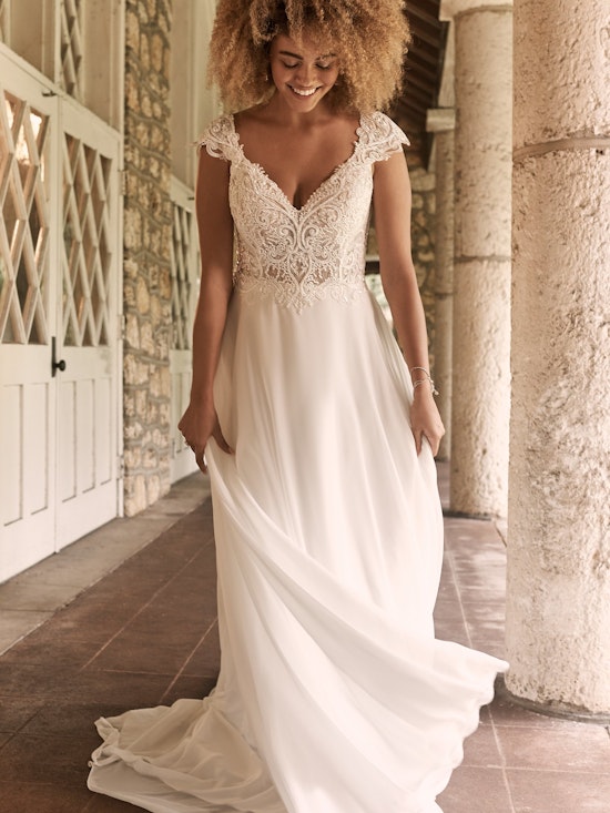 bridal gown with caps