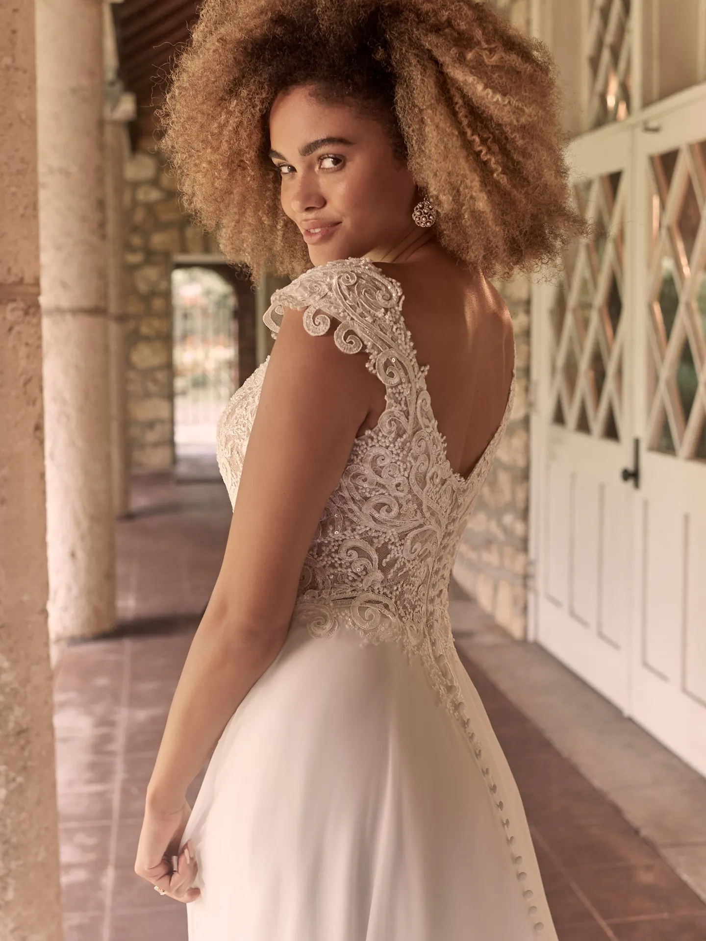 Maggie Sottero June Cap-Sleeve Chiffon Bridal Gown 21MT378 Main