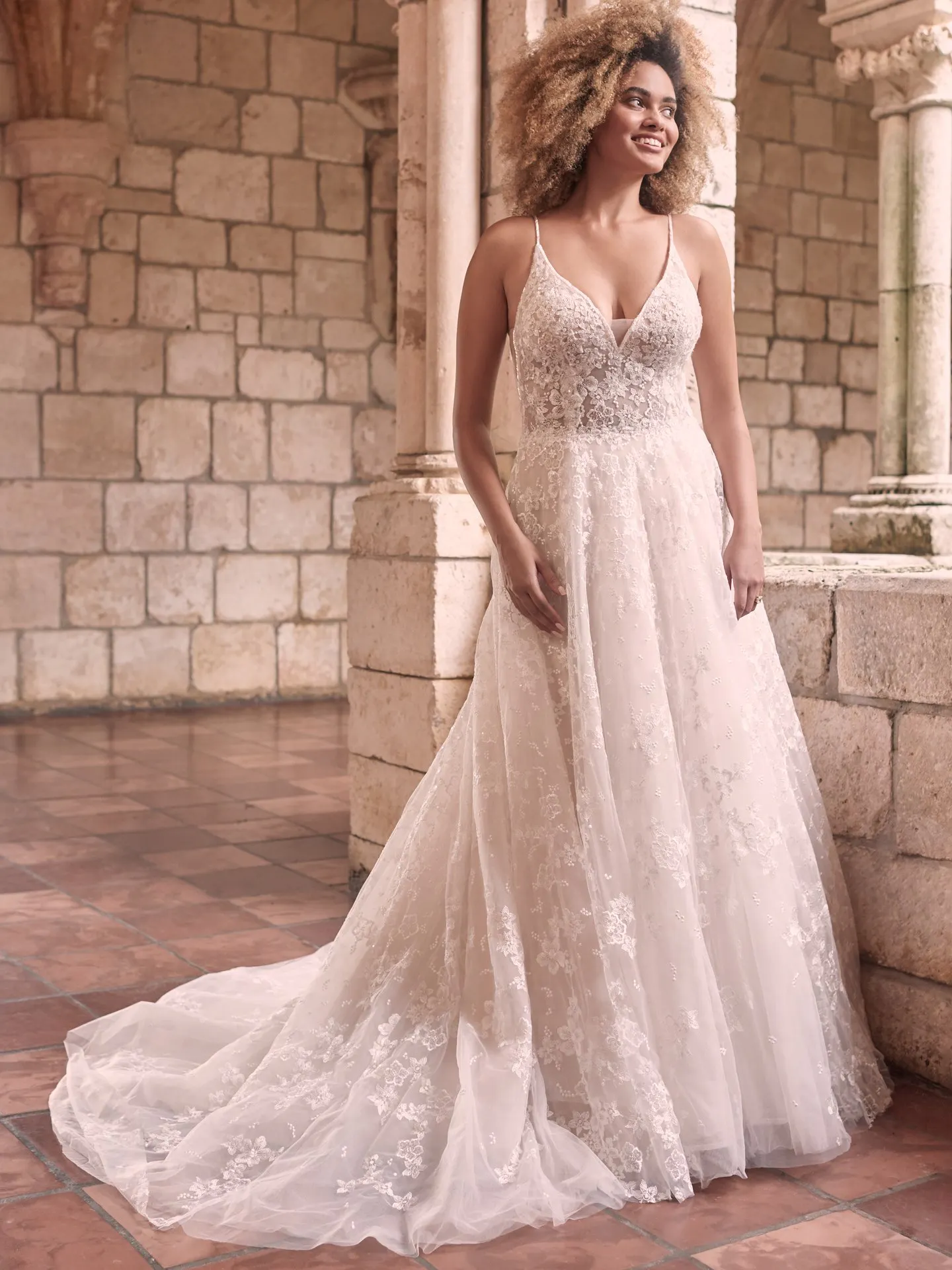 Maggie Sottero Lorenza Floral Boho A-line Wedding Dress 21MT411 Alt1