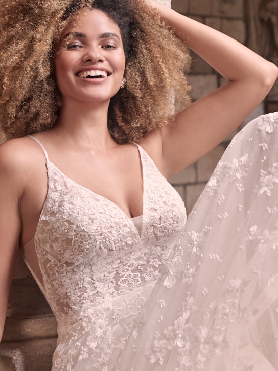 Maggie Sottero Lorenza Floral Boho A-line Wedding Dress 21MT411 Alt3
