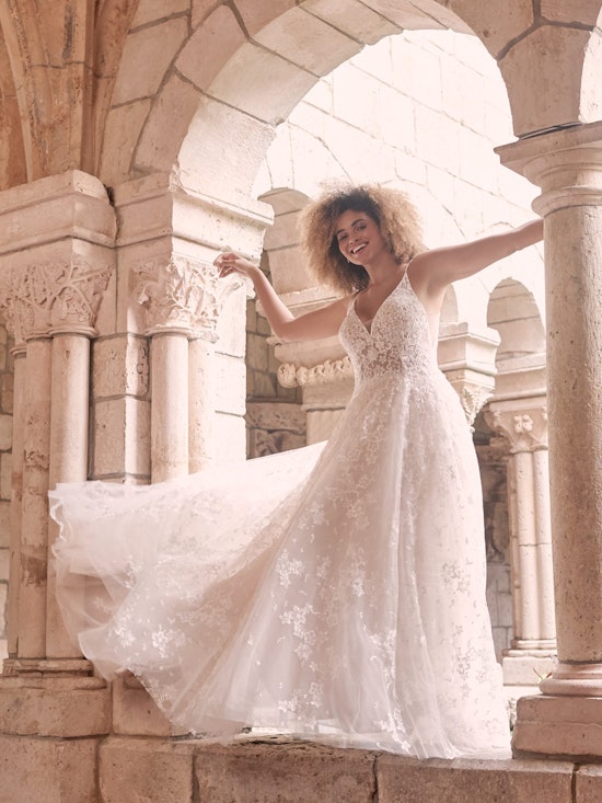 Maggie Sottero Lorenza Floral Boho A-line Wedding Dress 21MT411 Alt4