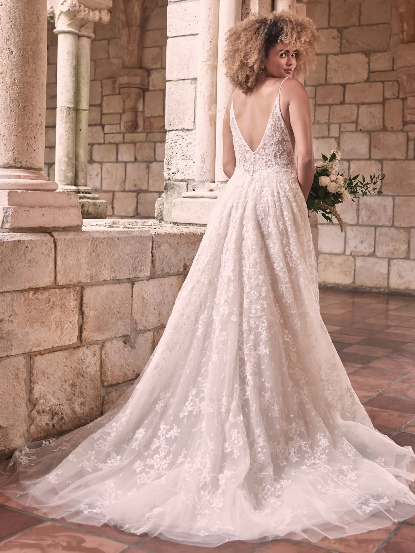 Maggie Sottero Lorenza Floral Boho A-line Wedding Dress 21MT411 Alt6