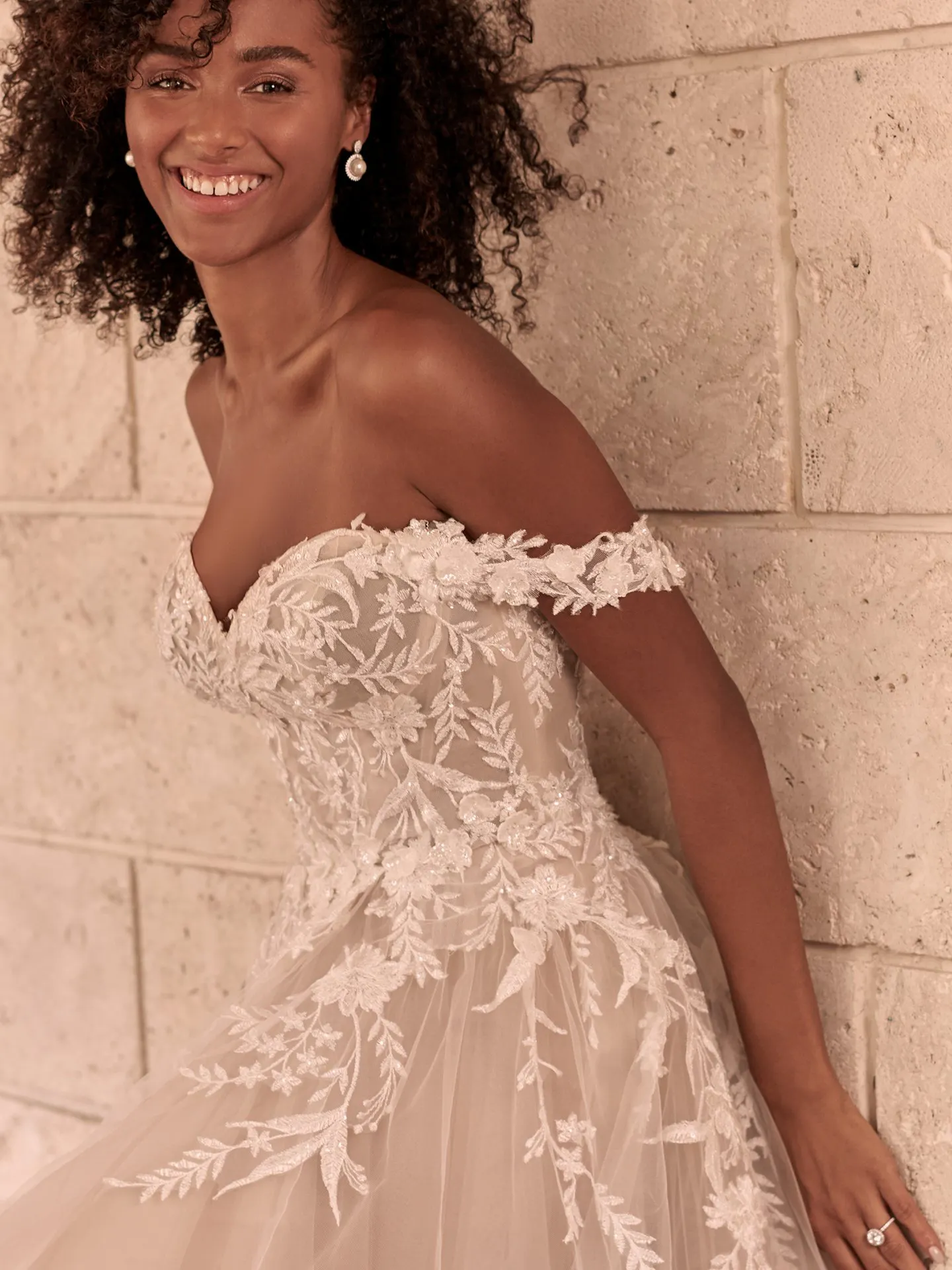 Maggie Sottero Orlanda Strapless Floral Princess Wedding Dress 21MW359 Alt2