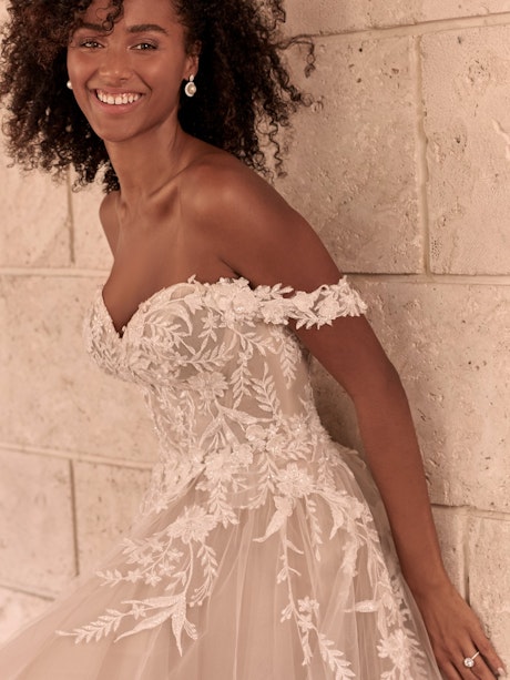 Maggie Sottero Orlanda Strapless Floral Princess Wedding Dress 21MW359 Alt2