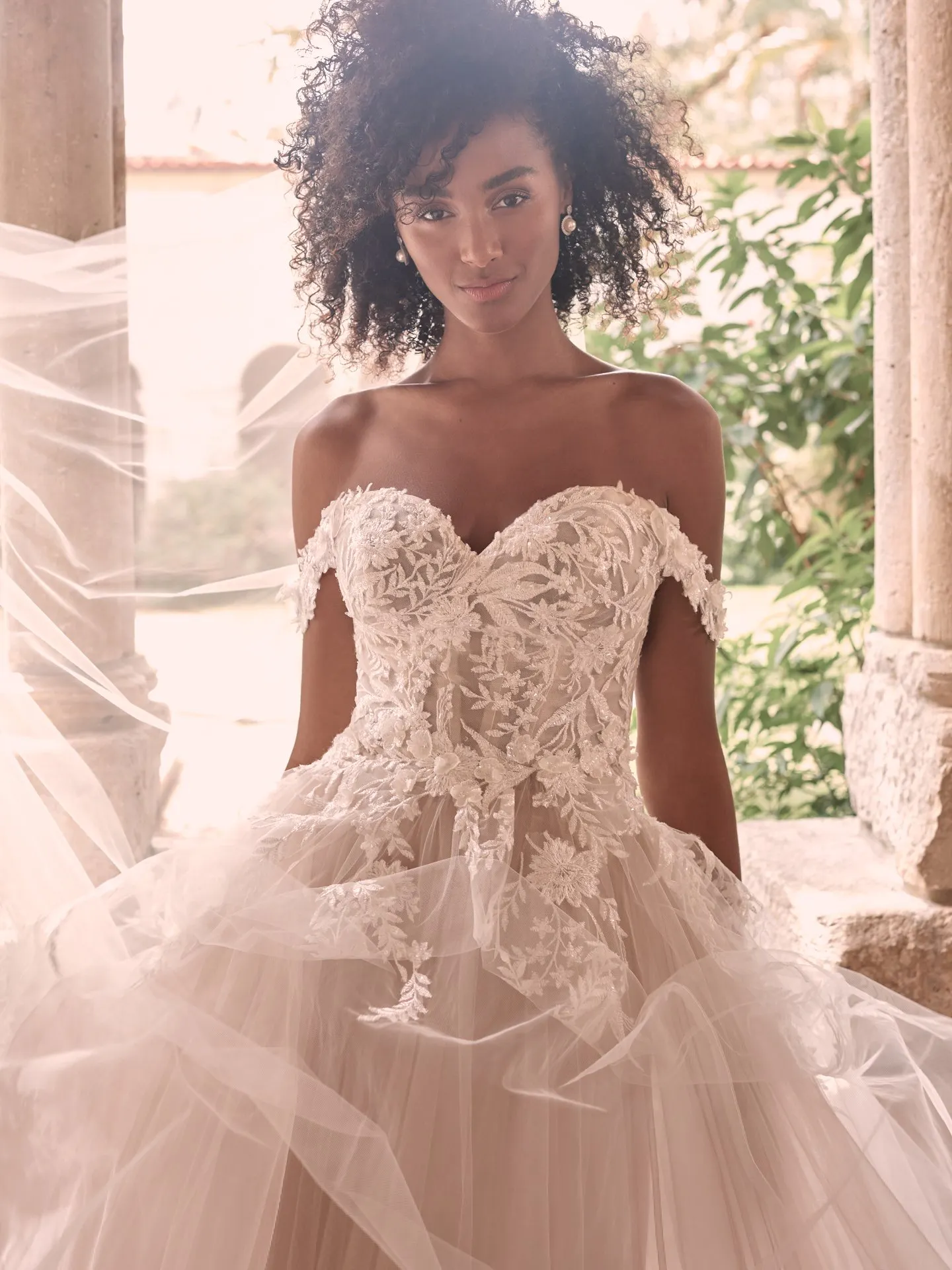 Maggie Sottero Orlanda Strapless Floral Princess Wedding Dress 21MW359 Alt4