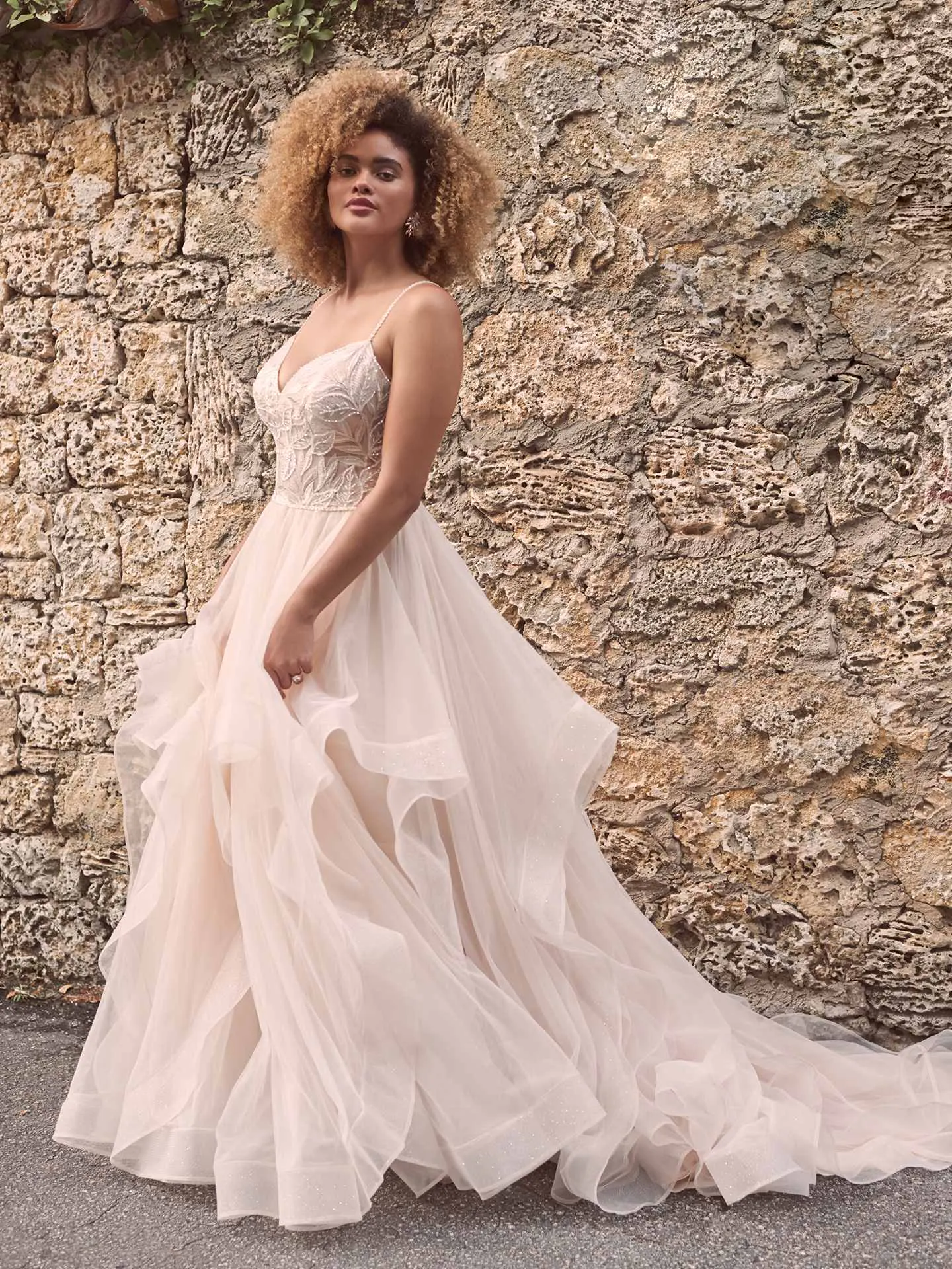 Maggie Sottero Timbrey Unique Tiered Tulle Ball Gown Wedding Dress 21MC391 Alt1