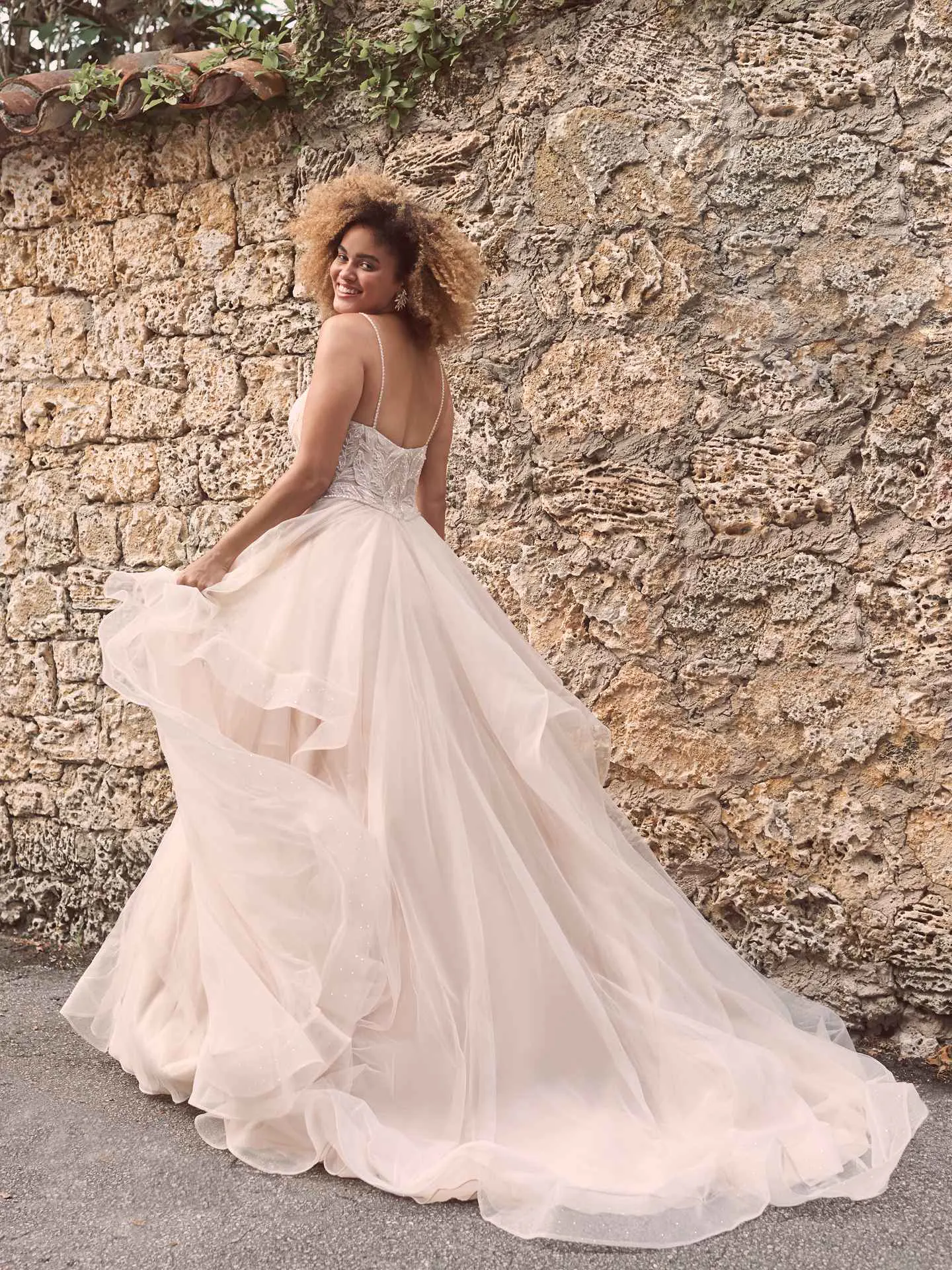 Maggie Sottero Timbrey Unique Tiered Tulle Ball Gown Wedding Dress 21MC391 Alt3