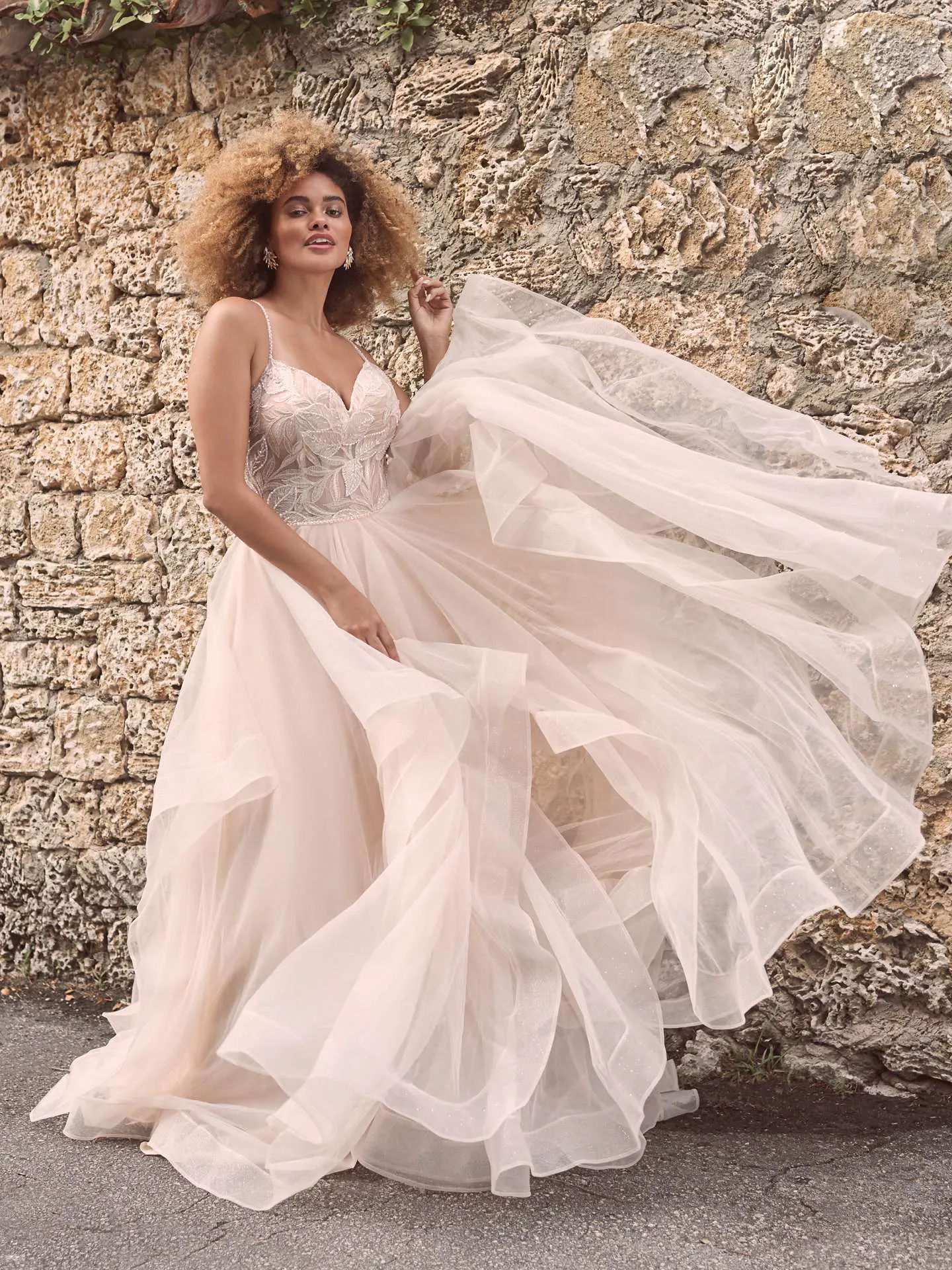 Maggie Sottero Timbrey Unique Tiered Tulle Ball Gown Wedding Dress 21MC391 Alt4