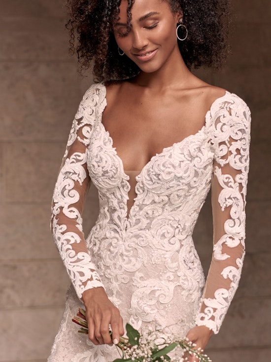 Maggie Sottero Tuscany-Royale Sparkly Lace Sheath Bridal Dress 21MS347 Alt5