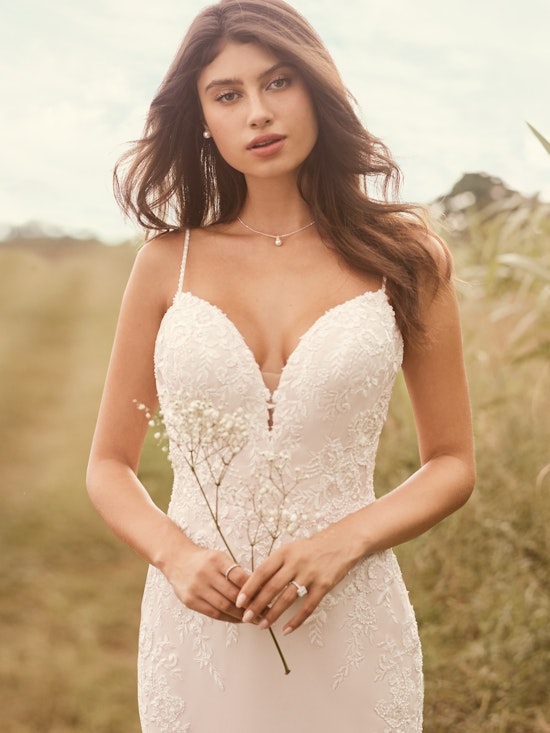 Rebecca Ingram Aubrey Simple Strapless Sheath Bridal Dress 21RN395 Alt4