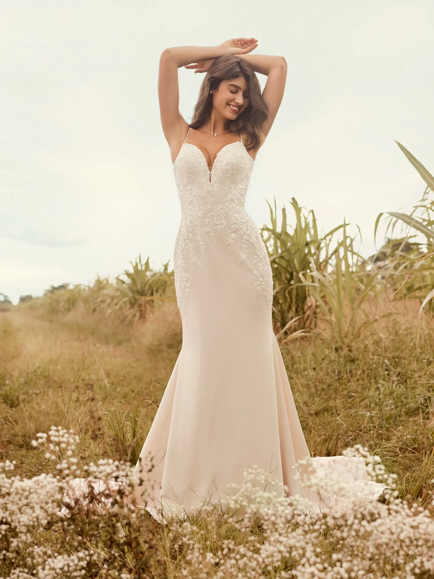 Rebecca Ingram Aubrey Simple Strapless Sheath Bridal Dress 21RN395 Alt7