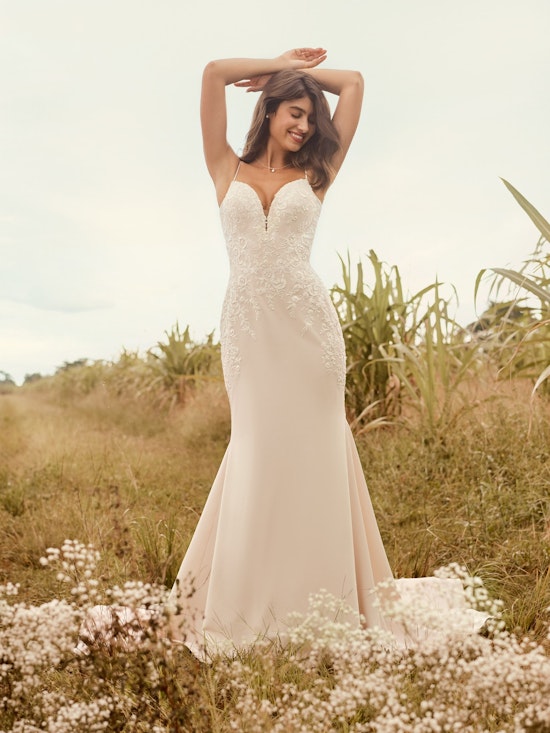 Rebecca Ingram Aubrey Simple Strapless Sheath Bridal Dress 21RN395 Alt7