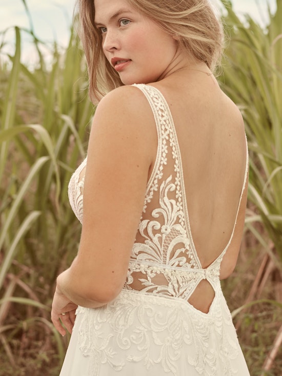 Rebecca Ingram Breanne Simple V-neck Chiffon Bridal Gown 21RS384 Alt6
