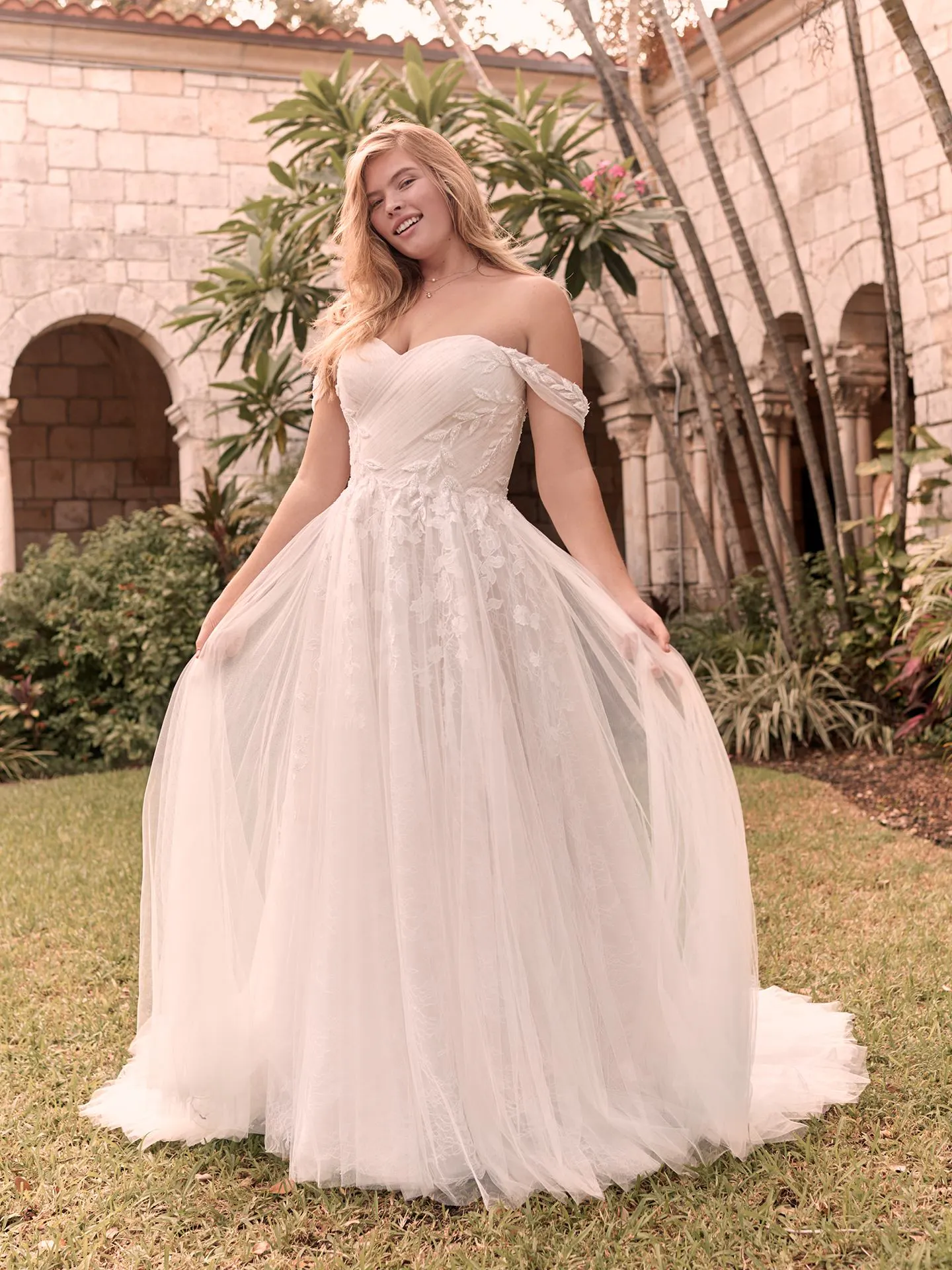 Rebecca Ingram Flora Criss-Cross Ruched Princess Wedding Gown 21RK362 Alt2
