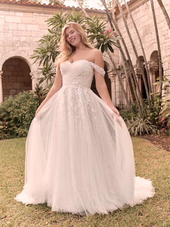 Rebecca Ingram Flora Criss-Cross Ruched Princess Wedding Gown 21RK362 Alt2