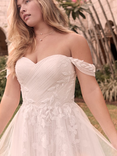 Rebecca Ingram Flora Criss-Cross Ruched Princess Wedding Gown 21RK362 Alt4