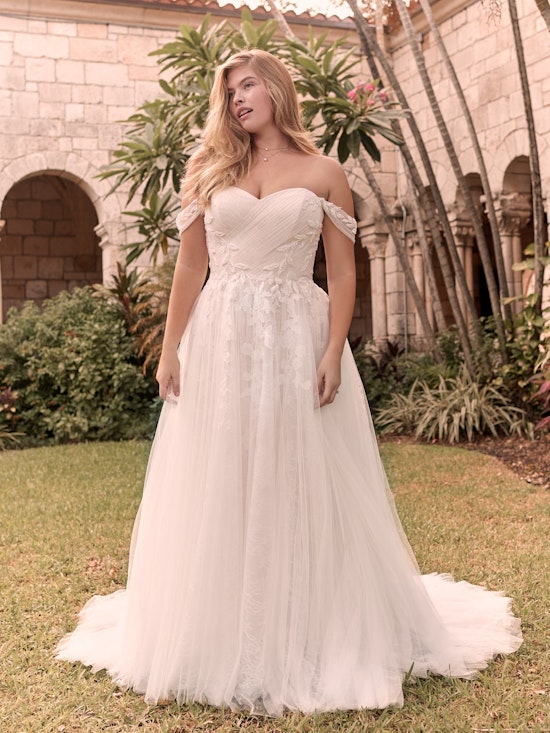 Rebecca Ingram Flora Criss-Cross Ruched Princess Wedding Gown 21RK362 Alt5