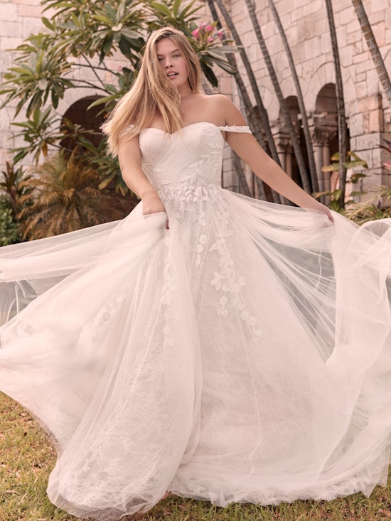 Rebecca Ingram Flora Criss-Cross Ruched Princess Wedding Gown 21RK362 Main