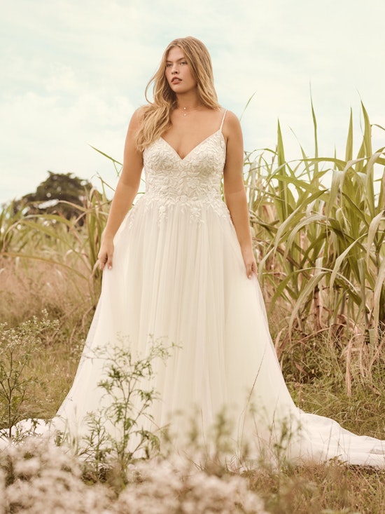 Rebecca Ingram Holly Simple Boho A-line Bridal Gown 21RK389 Alt1