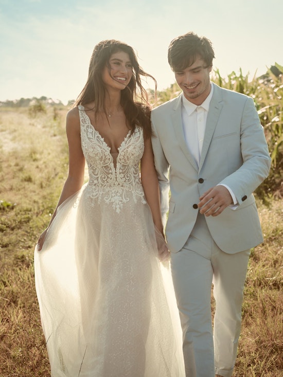 Rebecca Ingram Melissa Affordable Sparkly Ball Gown Wedding Dress 21RN388 Alt1