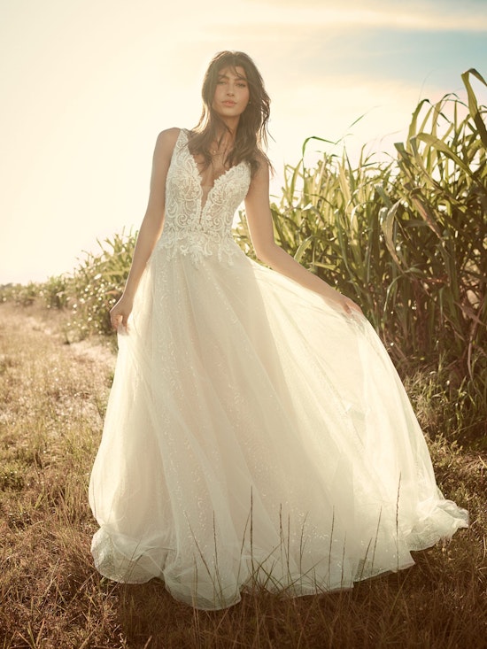 Rebecca Ingram Melissa Affordable Sparkly Ball Gown Wedding Dress 21RN388 Alt3
