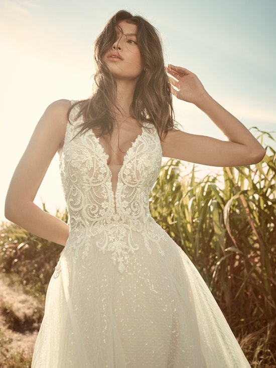 Rebecca Ingram Melissa Affordable Sparkly Ball Gown Wedding Dress 21RN388 Main