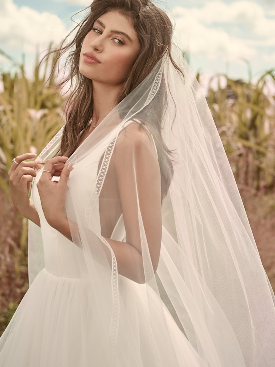 Rebecca Ingram Rosemary Minimalist Tiered Tulle Ball Gown Wedding Dress 21RW379 Alt3