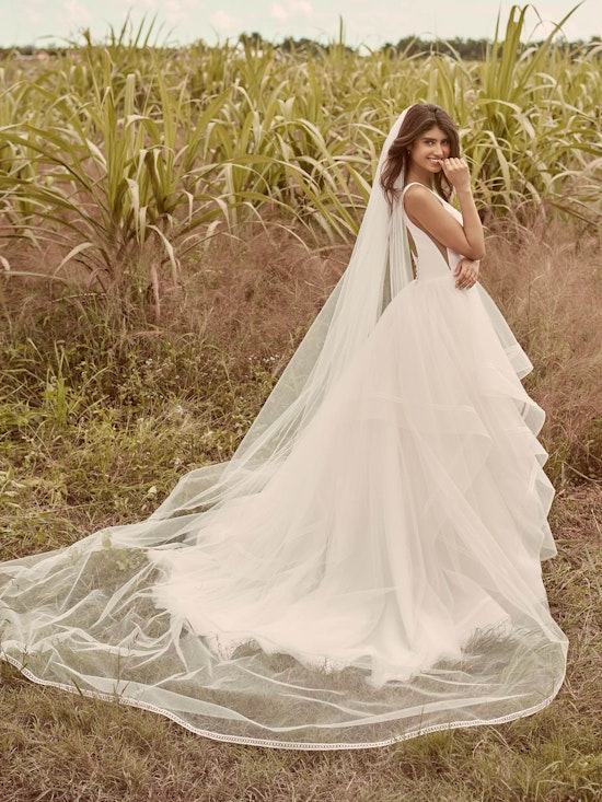 Rebecca Ingram Rosemary Minimalist Tiered Tulle Ball Gown Wedding Dress 21RW379 Alt5
