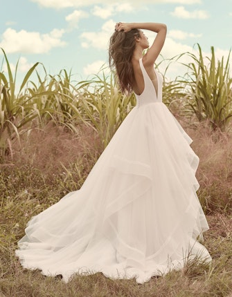Rebecca Ingram Rosemary Minimalist Tiered Tulle Ball Gown Wedding Dress 21RW379 Main
