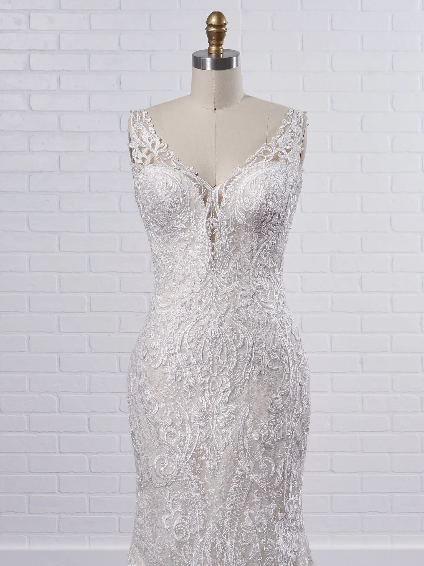 Sottero and Midgley Bellamy Vintage Bishop Sleeve Bridal Gown with Detachable Overskirt 21SW370 Color1