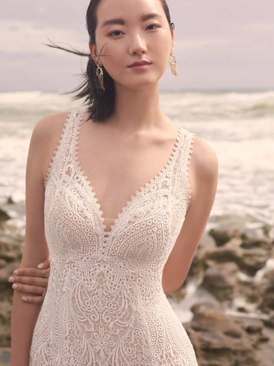 Sottero and Midgley Benson Vintage Lace Bell Sleeve Wedding Dress 21SC360 Alt4