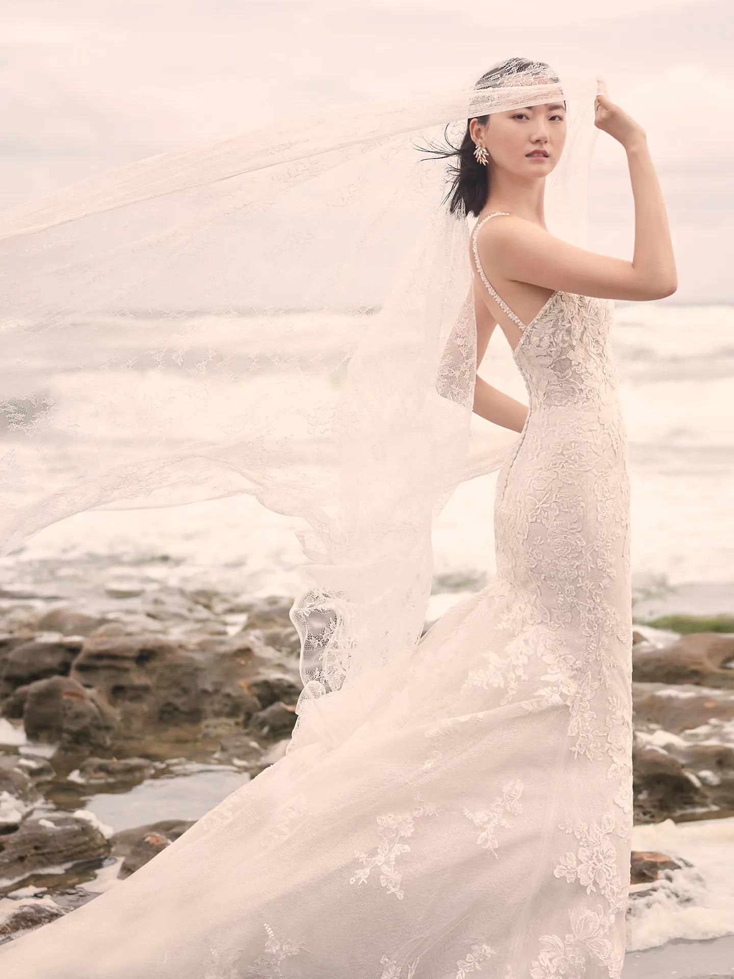 Sottero and Midgley Bryan Sparkly Floral Sheath Wedding Gown 21SS348 Main