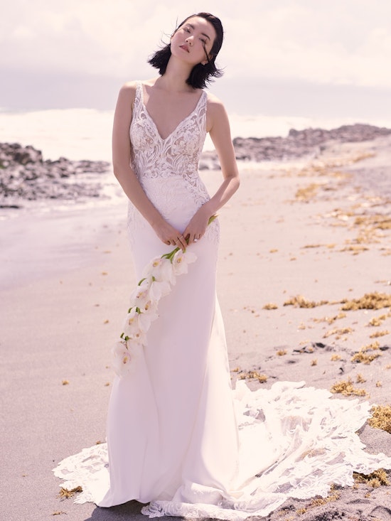 Sottero and Midgley Dean Sexy V-back Crepe Bridal Gown 21SW339 Alt2