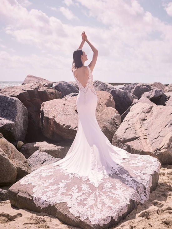 Sottero and Midgley Dean Sexy V-back Crepe Bridal Gown 21SW339 Alt3