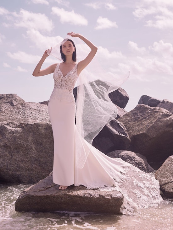 Sottero and Midgley Dean Sexy V-back Crepe Bridal Gown 21SW339 Alt4