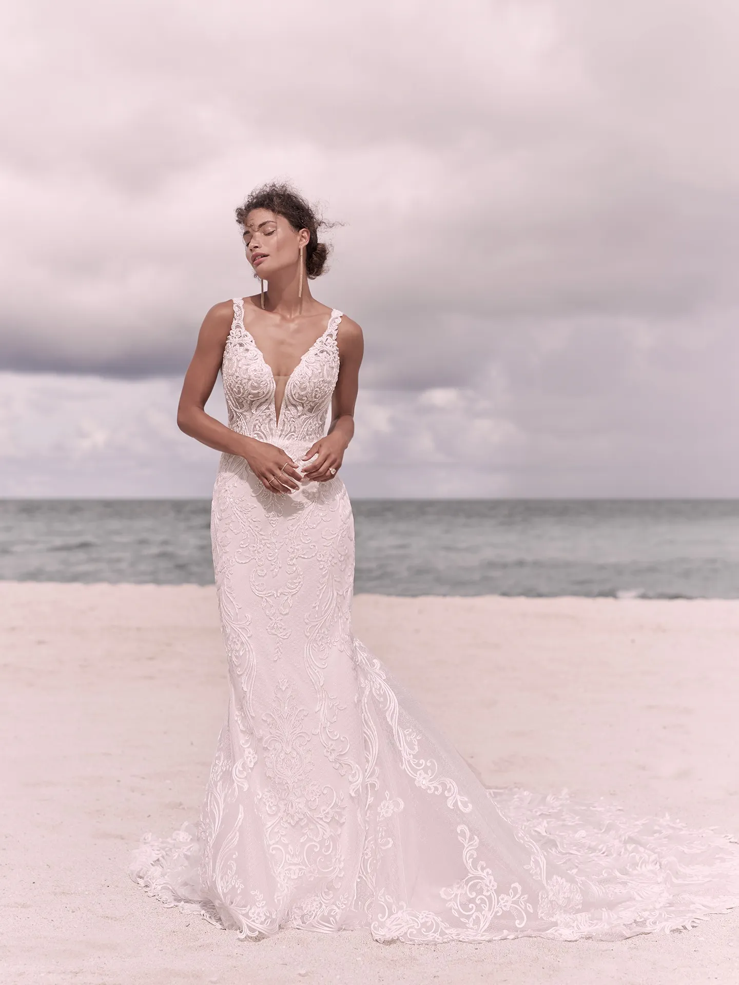 Sottero and Midgley Hamilton Elegant Lace Sheath Bridal Dress 21SS355 Alt1