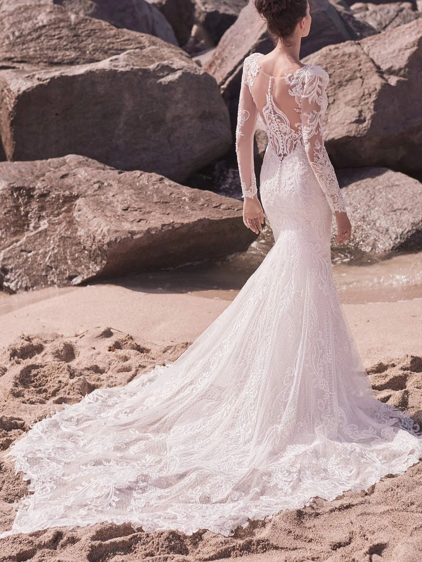 Sottero and Midgley Hamilton Elegant Lace Sheath Bridal Dress 21SS355 Alt6
