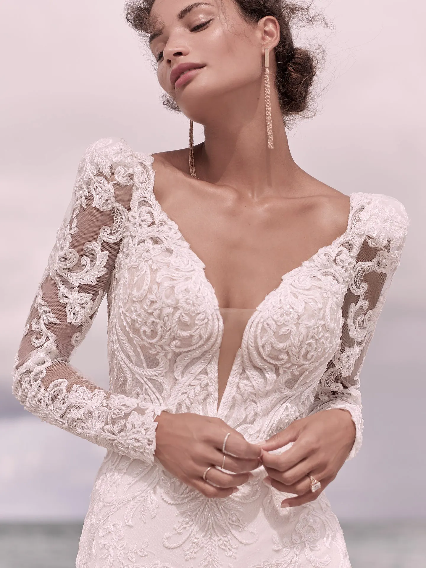 Sottero and Midgley Hamilton Elegant Lace Sheath Bridal Dress 21SS355 Alt7
