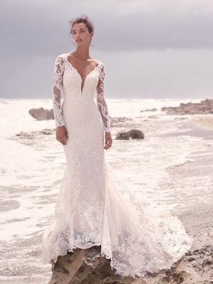 Sottero and Midgley Hamilton Lynette Elegant Plus-Size Sheath Wedding Dress 21SS355B Main